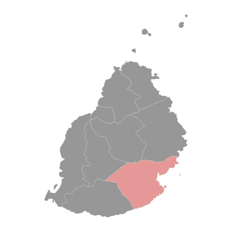 stor hamn distrikt Karta, administrativ division av mauritius. vektor illustration.