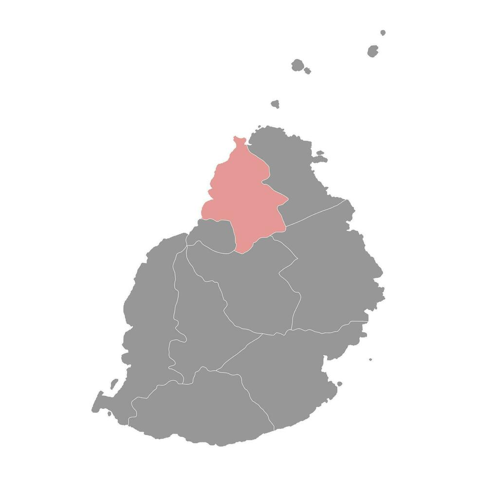 pamplemousses distrikt Karta, administrativ division av mauritius. vektor illustration.