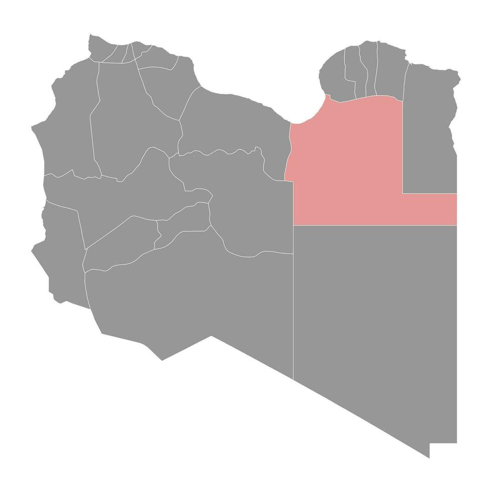 al vadå distrikt Karta, administrativ division av libyen. vektor illustration.