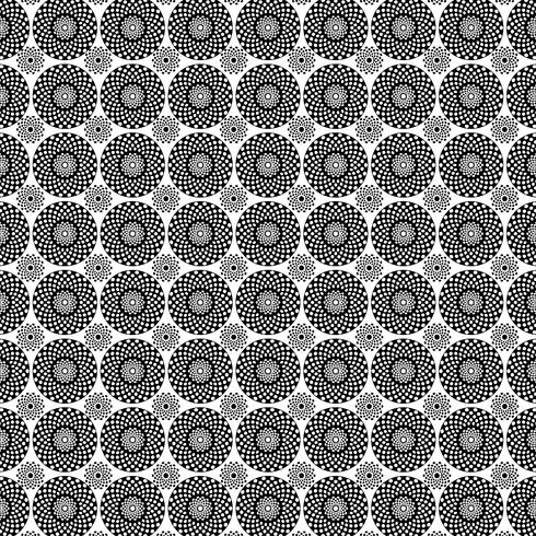 schwarzes weißes Kreismedaillonmuster vektor