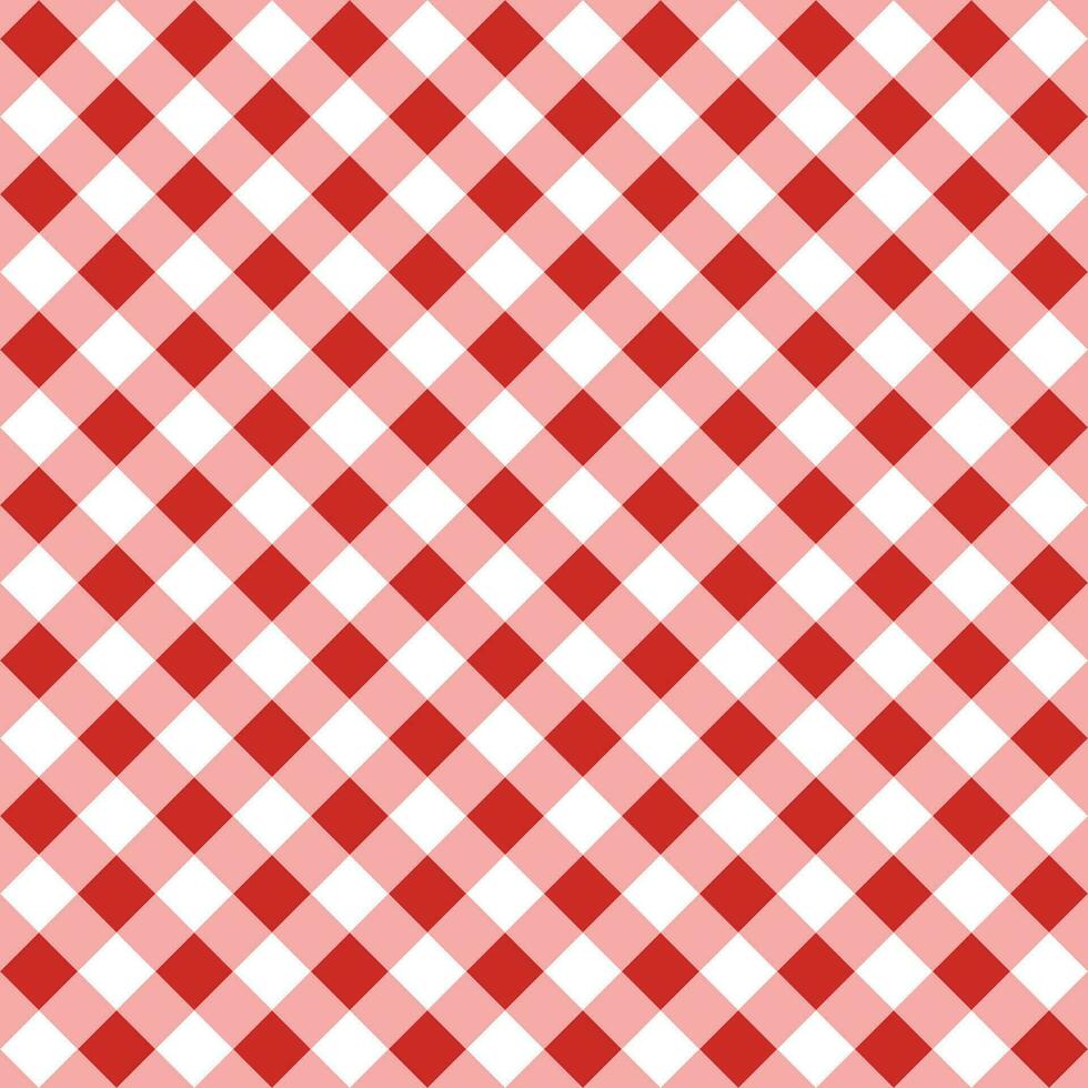 diagonal röd traditionell gingham sömlös mönster. textur från romb eller kvadrater för - pläd, bordsdukar, kläder, skjortor, klänningar, papper, strö, filtar, täcken och Övrig textil- Produkter. vektor