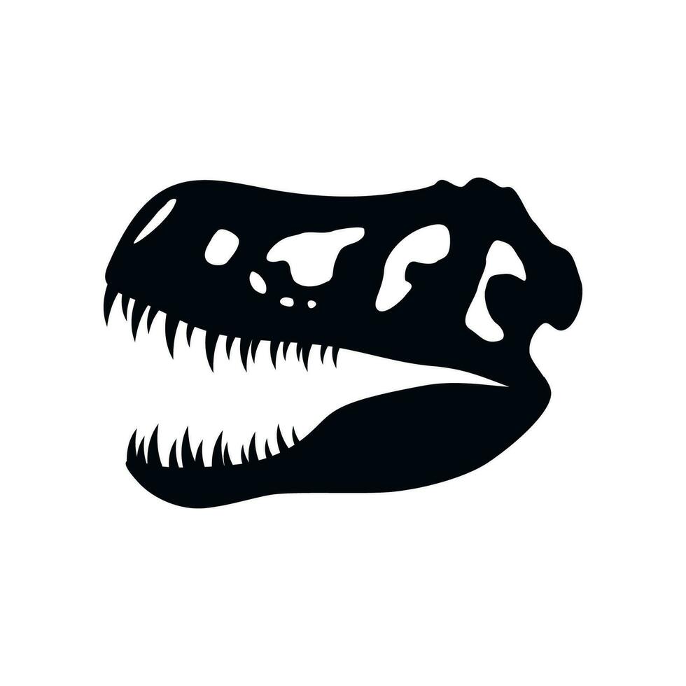 dinosaurie skalle ikon isolerat på en vit bakgrund, tyrannosaurus rex huvud fossil. gammal resterna av dino skelett, förhistorisk reptil, paleontologi begrepp, arkeologi ikon. vektor illustration