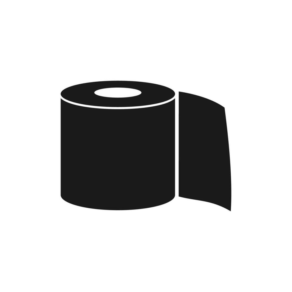 rollen von Toilette Papier Symbol im eben Stil isoliert auf Weiß Hintergrund. Vektor Illustration.