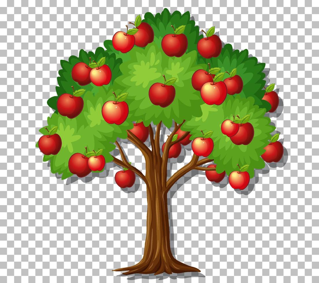 äppelträd på rutnät bakgrund vektor