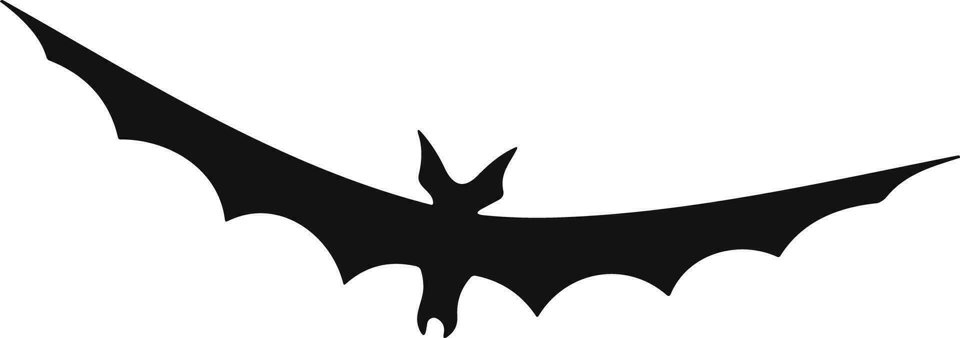 fladdermus Skräck platt. klistermärke med svart mus för halloween dekoration. enkel ikon med djur. silhuett av flygande fladdermus vektor