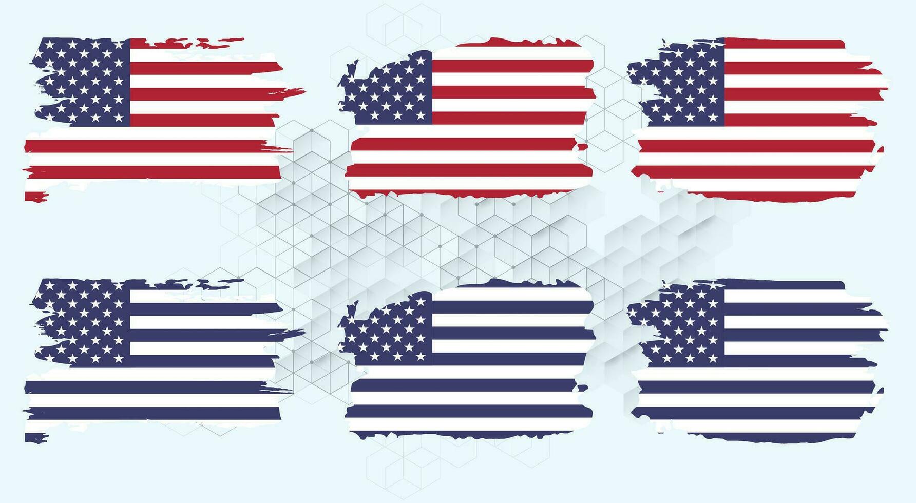 amerikanisch Flagge Silhouette, Grunge USA Flagge einstellen Vektor, Grunge, Flagge, Silhouette, Unabhängigkeit, Juli, 4 .. von Juli, 4 .. Juli, Flagge Silhouette vektor