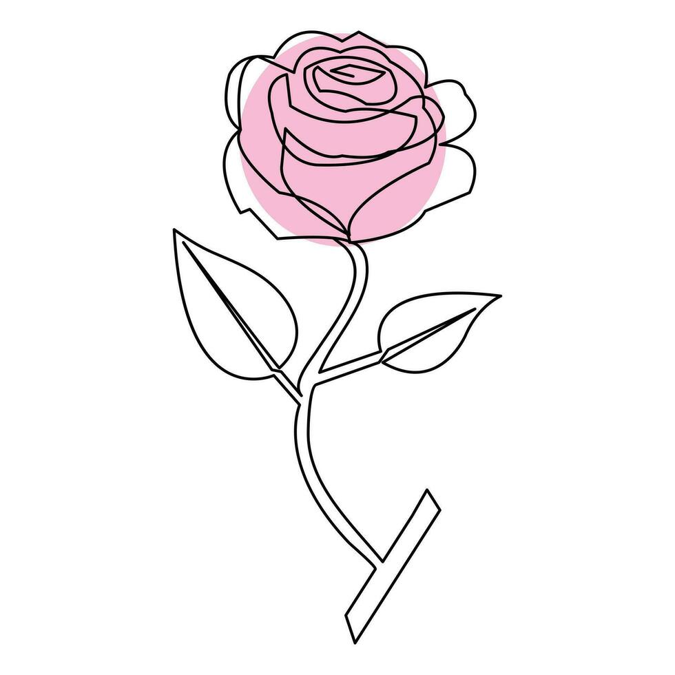 kontinuerlig reste sig blomma ett linje hand dra skiss och översikt vektor illustration av minimalistisk