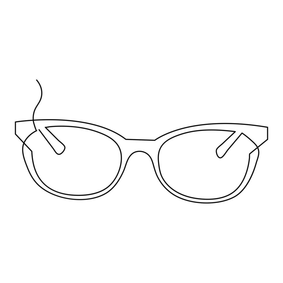 solglasögon översikt vektor illustration av främre se glasögon kontinuerlig enda linje konst teckning