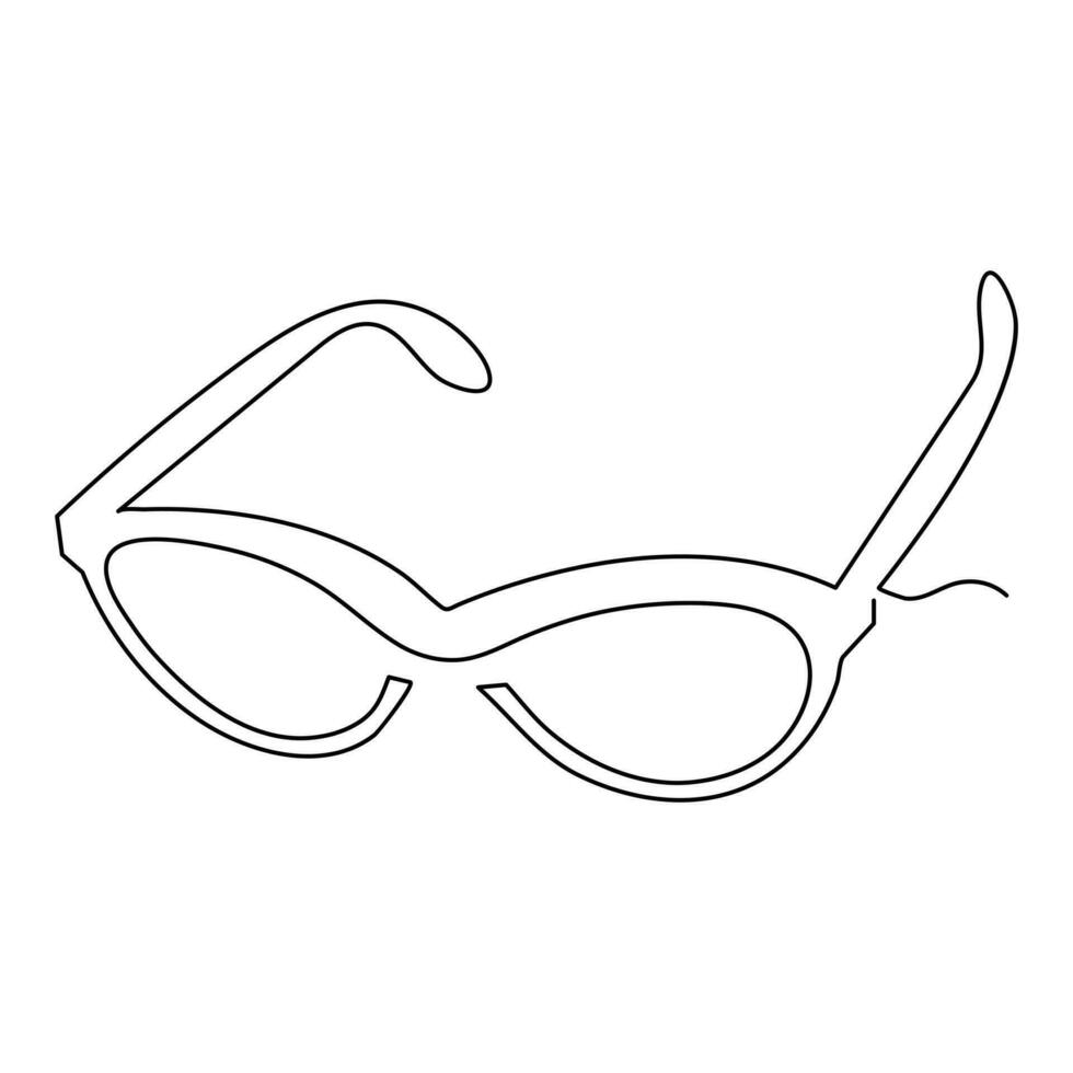 kontinuierlich einer Linie Hand Zeichnung morden Sonnenbrille Design Gliederung Vektor Illustration von minimalistisch