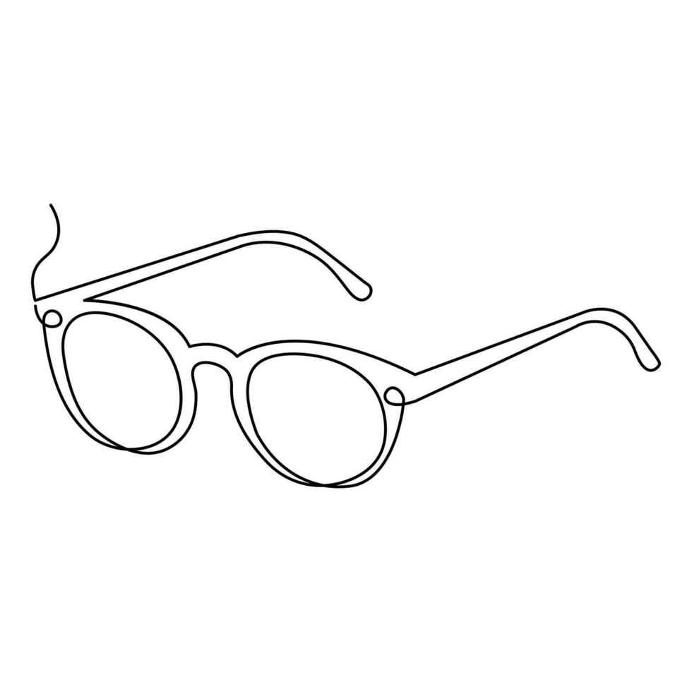 Sonnenbrille Gliederung Vektor Illustration von Vorderseite Aussicht Brille kontinuierlich Single Linie Kunst Zeichnung