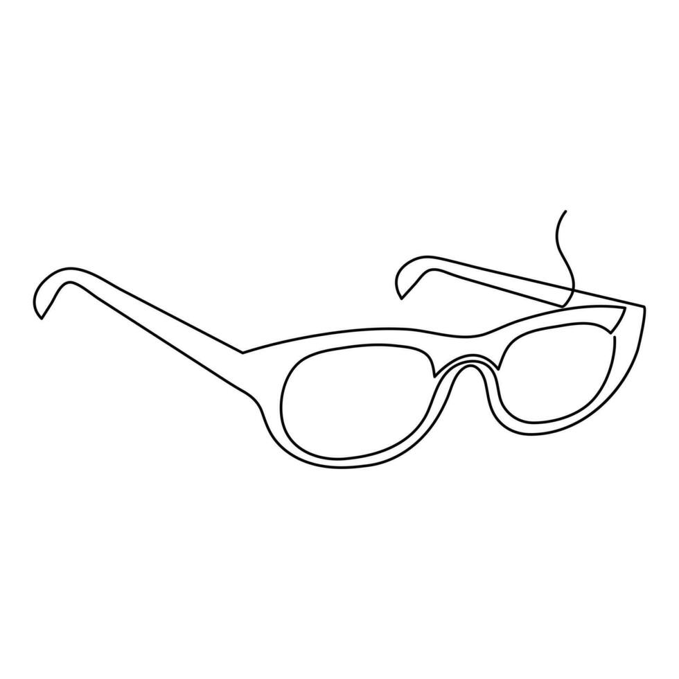 kontinuierlich einer Linie Hand Zeichnung morden Sonnenbrille Design Gliederung Vektor Illustration von minimalistisch