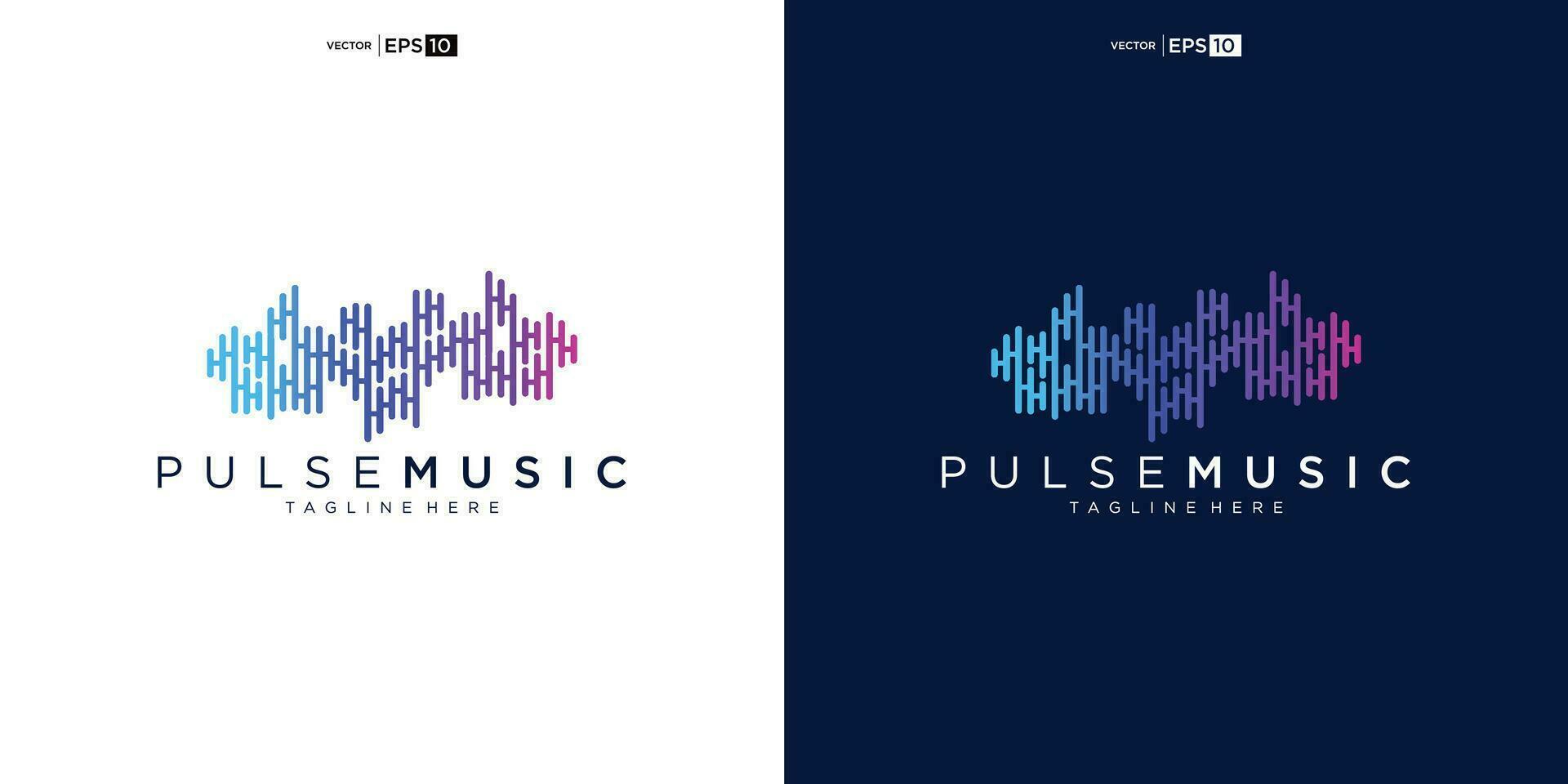Puls-Musik-Player-Logo-Element. Logo-Vorlage elektronische Musik, Equalizer, Geschäft, Audio-Wave-Logo-Konzept. vektor