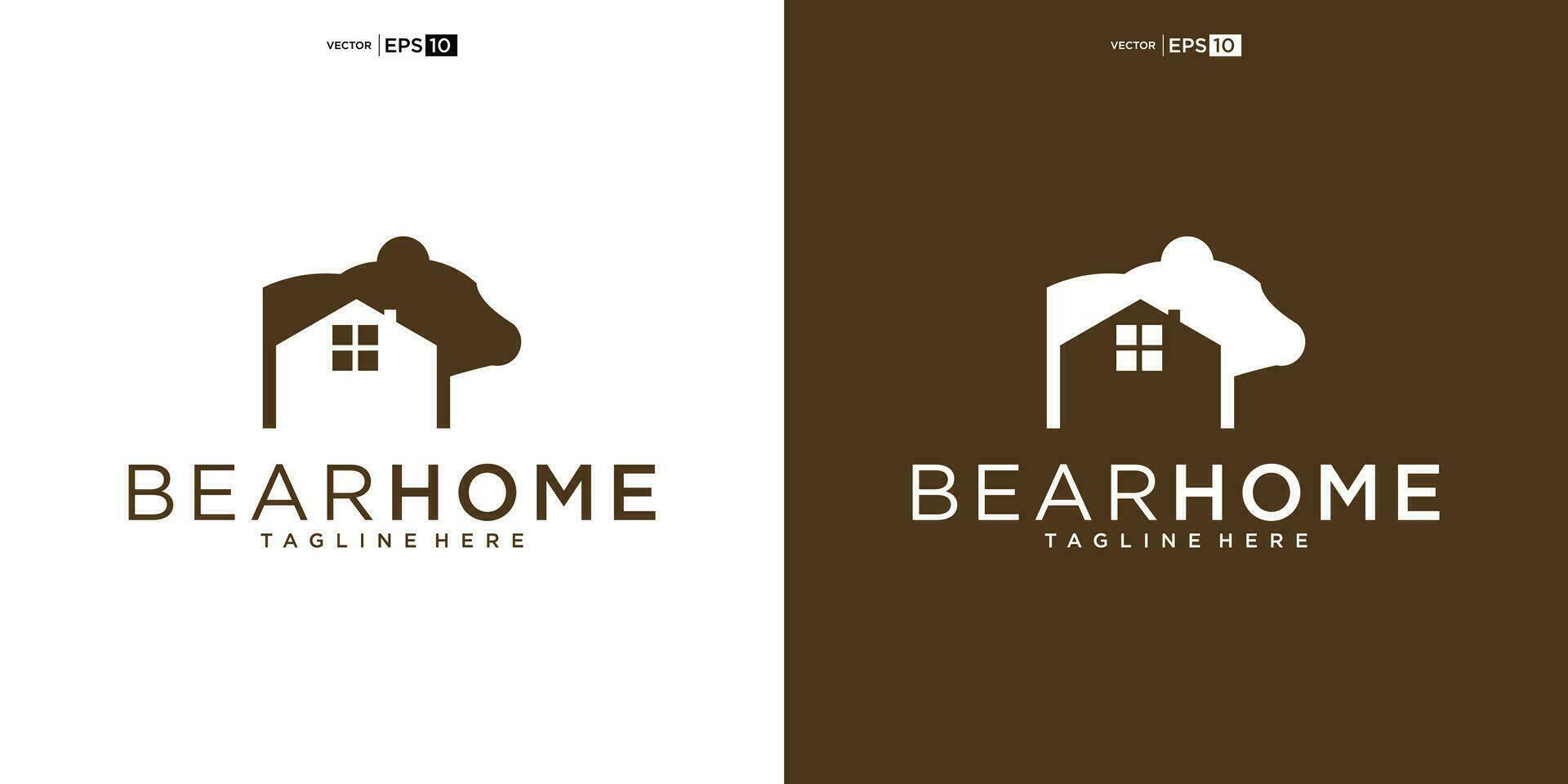 Bär Haus Logo Design Vorlage. Bär Haus Zuhause Logo Hipster retro Jahrgang Vektor Symbol Illustration