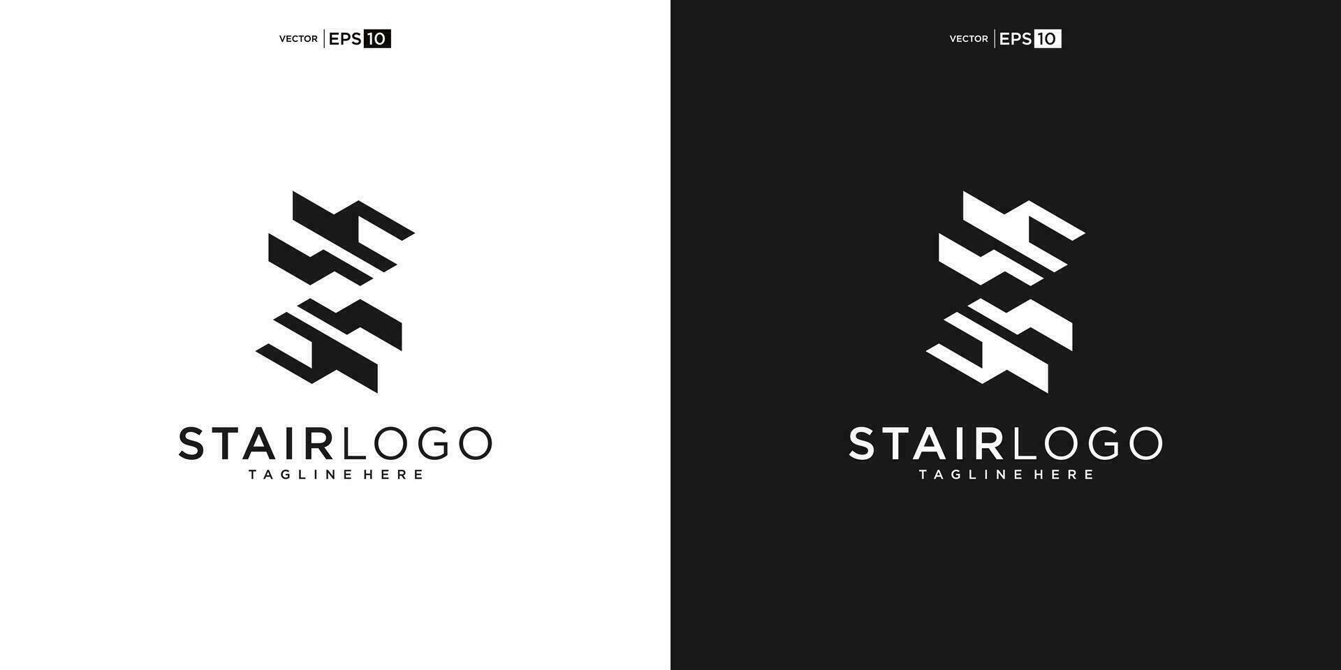 trappsteg steg trampa silhuett för trappa arkitektur interiör byggnad logotyp design vektor