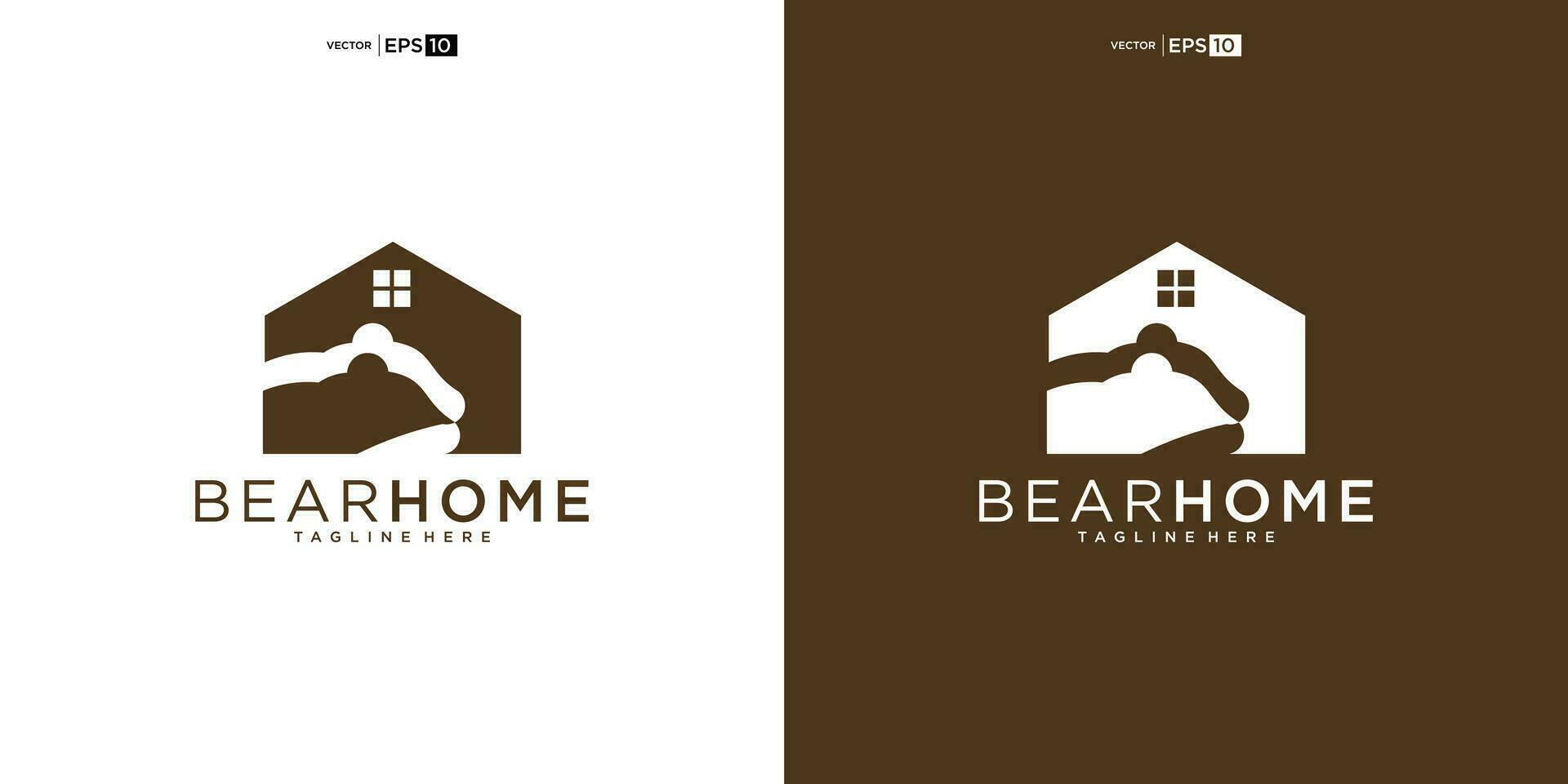 Bär Haus Logo Design Vorlage. Bär Haus Zuhause Logo Hipster retro Jahrgang Vektor Symbol Illustration