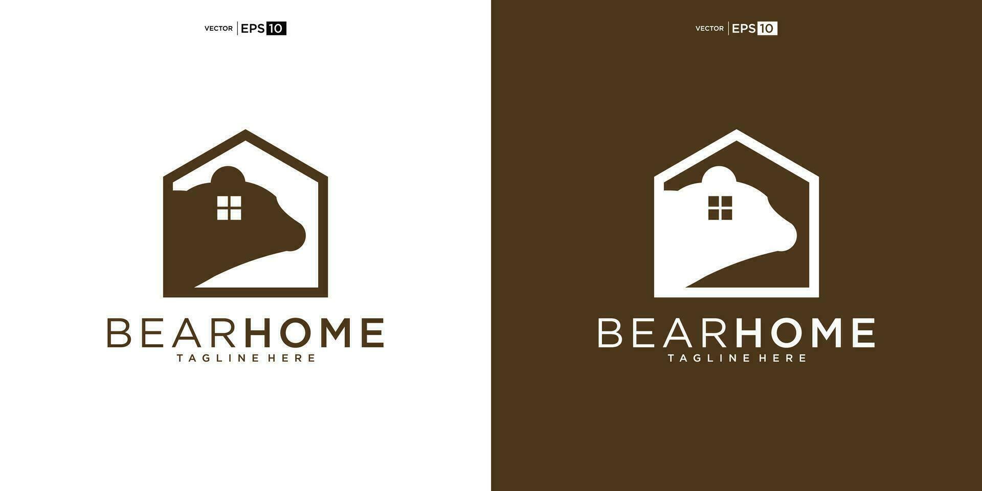 Bär Haus Logo Design Vorlage. Bär Haus Zuhause Logo Hipster retro Jahrgang Vektor Symbol Illustration