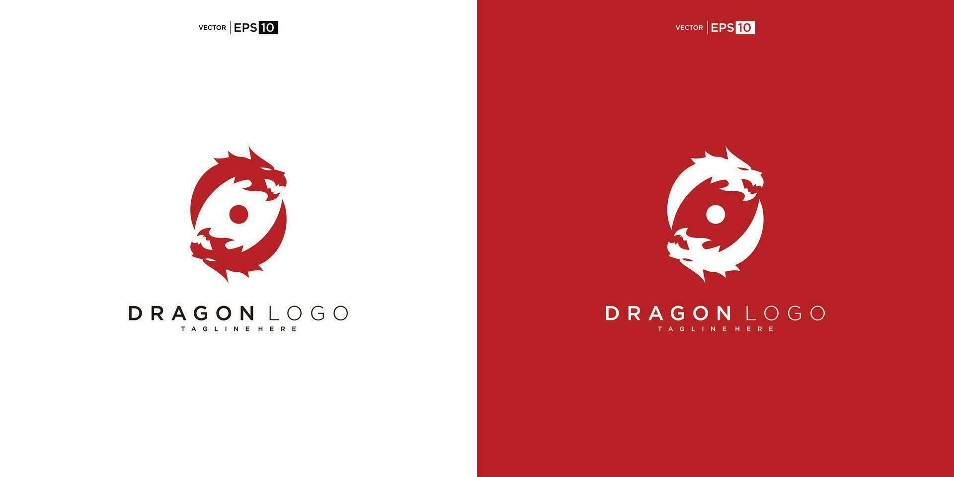 Drachen Silhouette Logo Design. Drachen Vektor Illustration