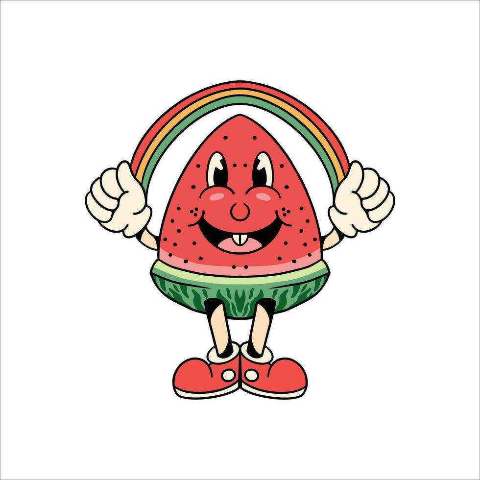 glücklich Wassermelone Karikatur Vektor Design