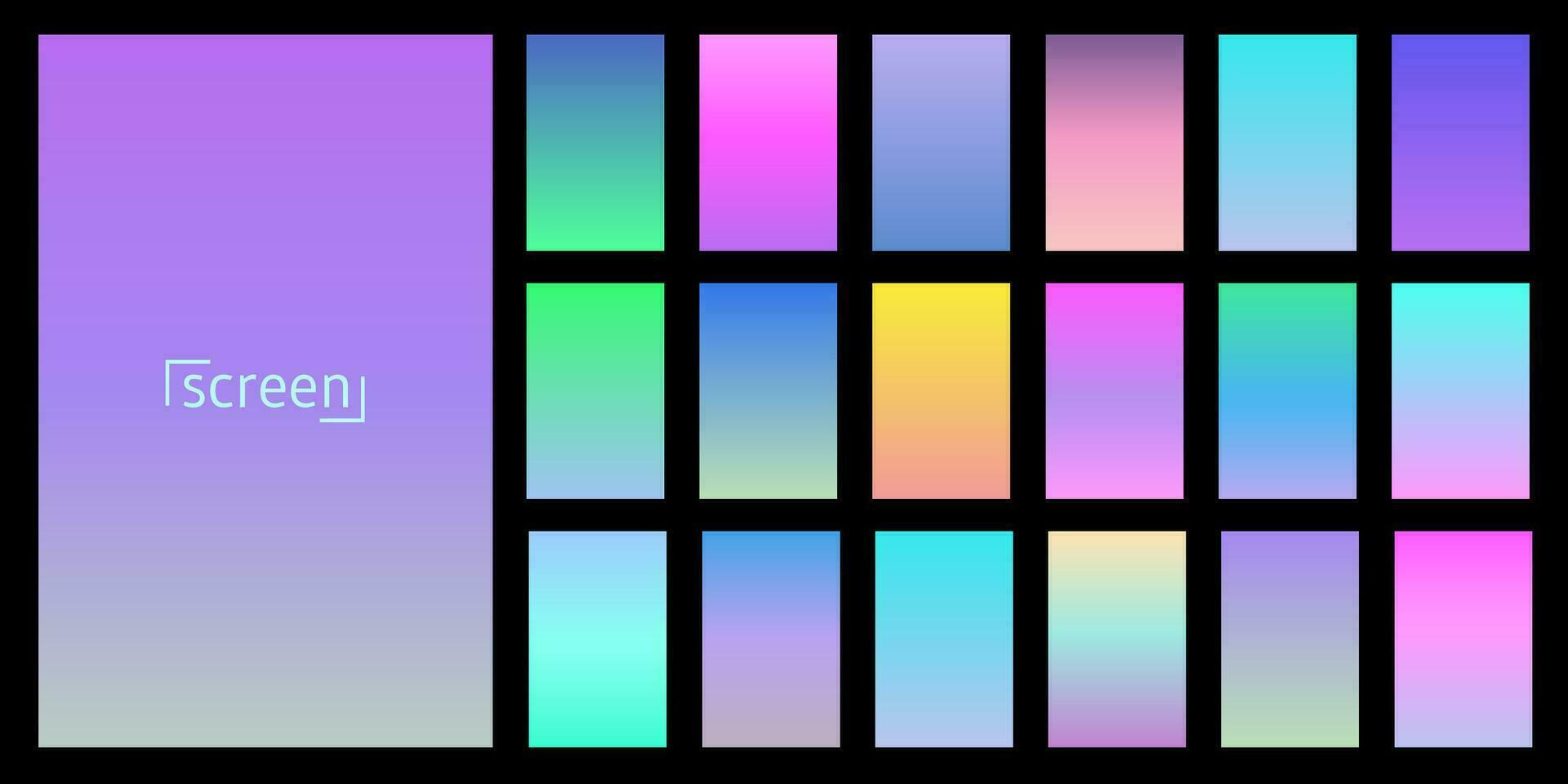modern skärm vektor design för mobil app. samling av mjuk Färg bakgrund lutning. plattor med lutning effekt. vektor illustration