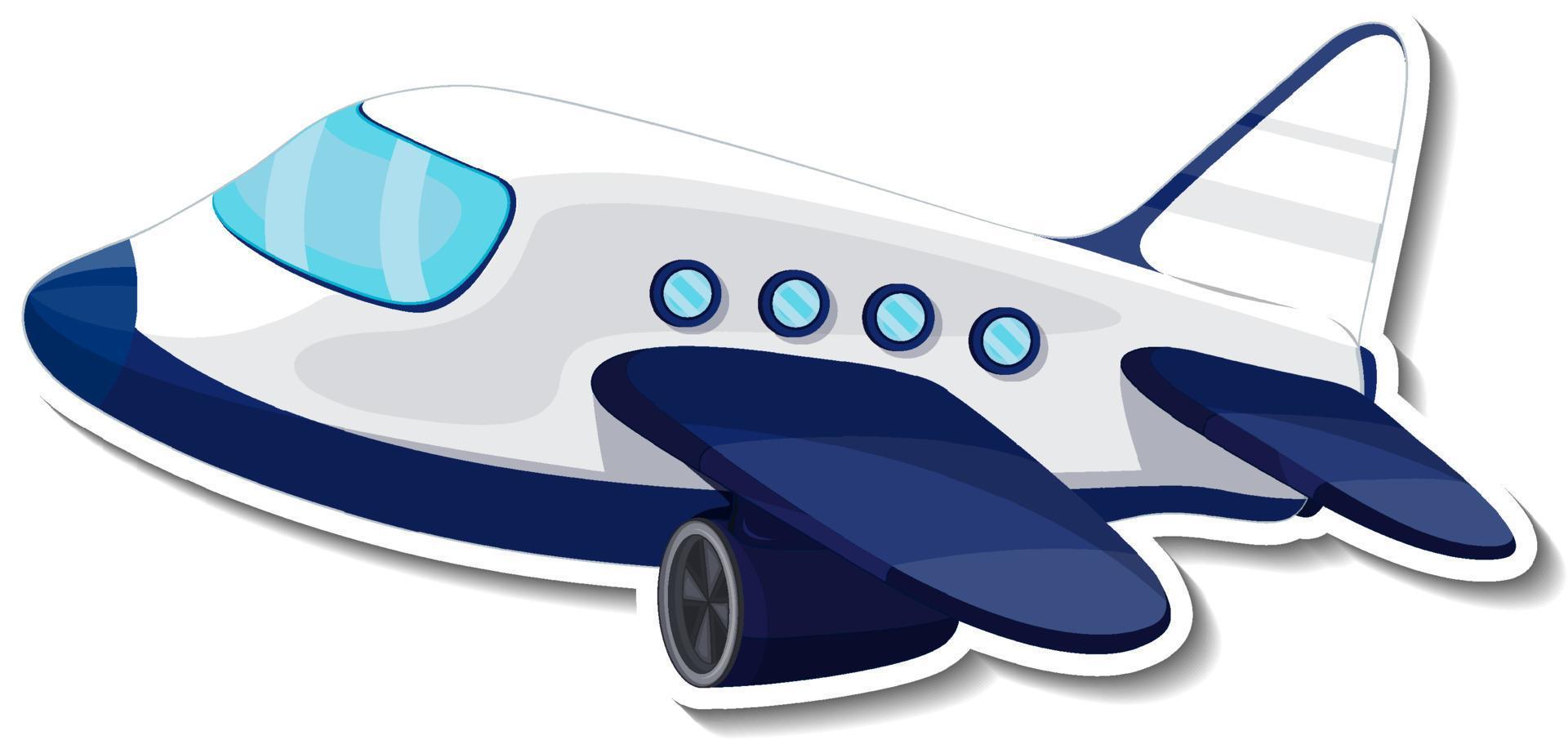 flygplan tecknad klistermärke på vit bakgrund vektor