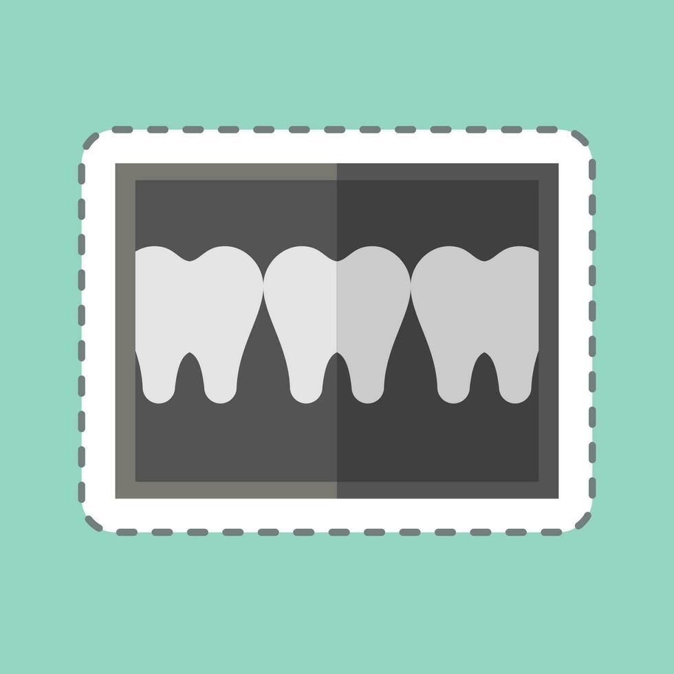 klistermärke linje skära dental bildbehandling. relaterad till dental symbol. enkel design redigerbar. enkel illustration vektor