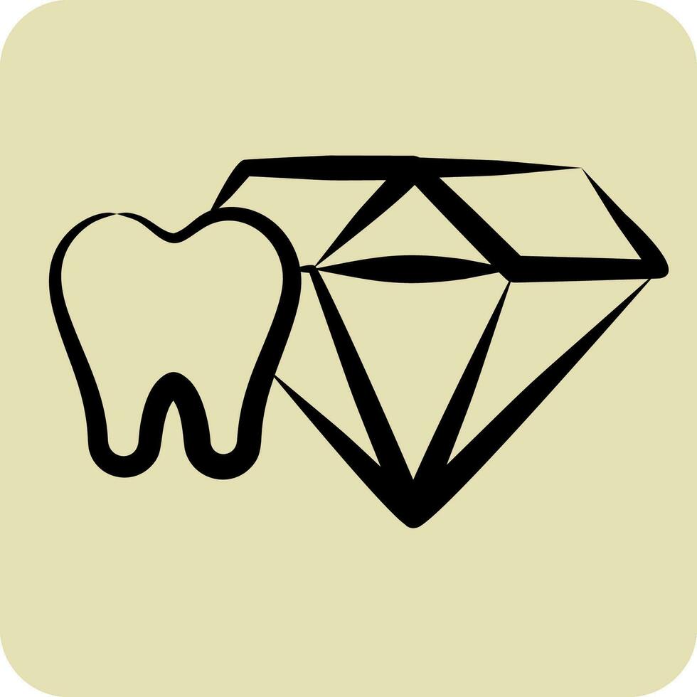 ikon tand Smycken. relaterad till dental symbol. hand dragen stil. enkel design redigerbar. enkel illustration vektor