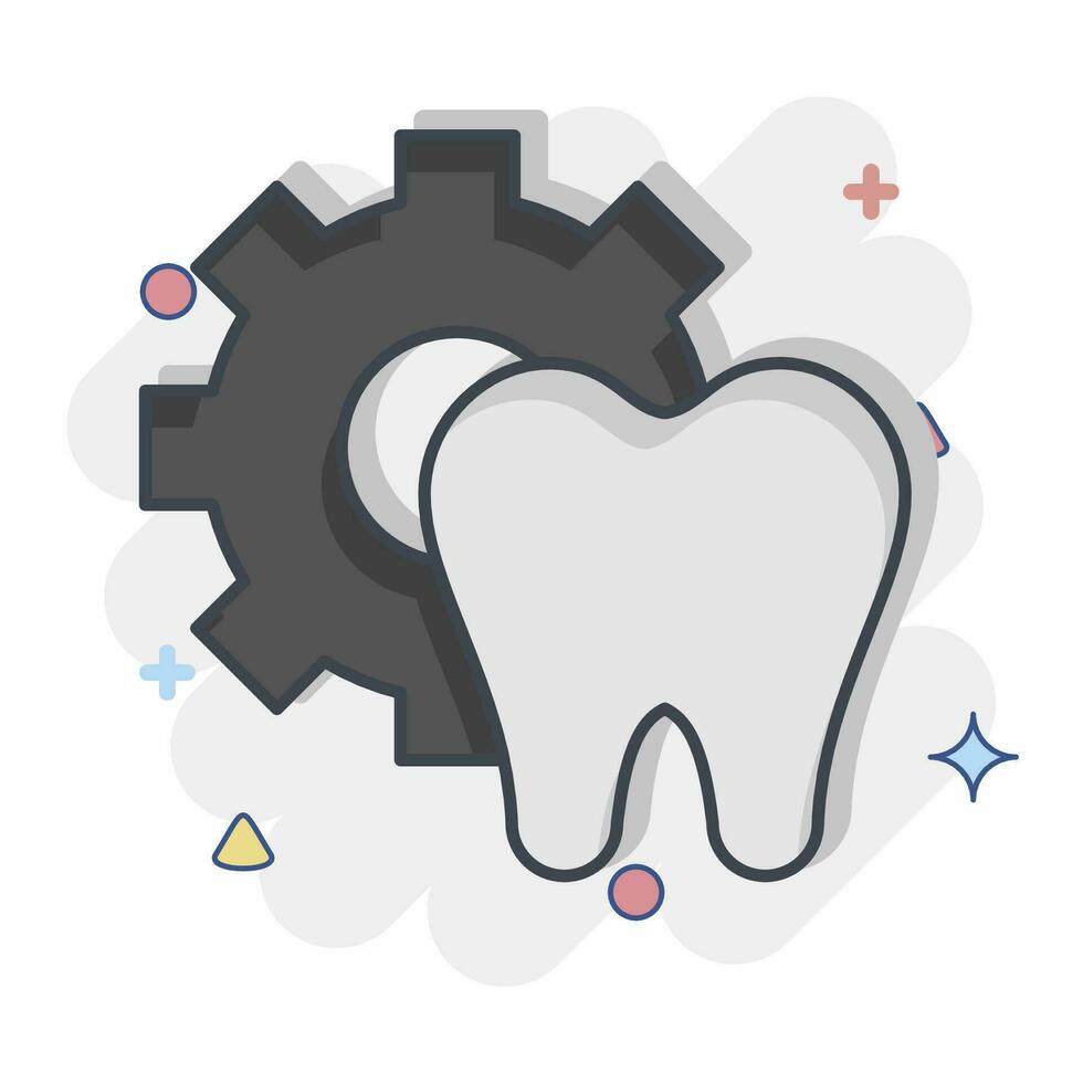 Symbol Dental Dienstleistungen. verbunden zu Dental Symbol. Comic Stil. einfach Design editierbar. einfach Illustration vektor
