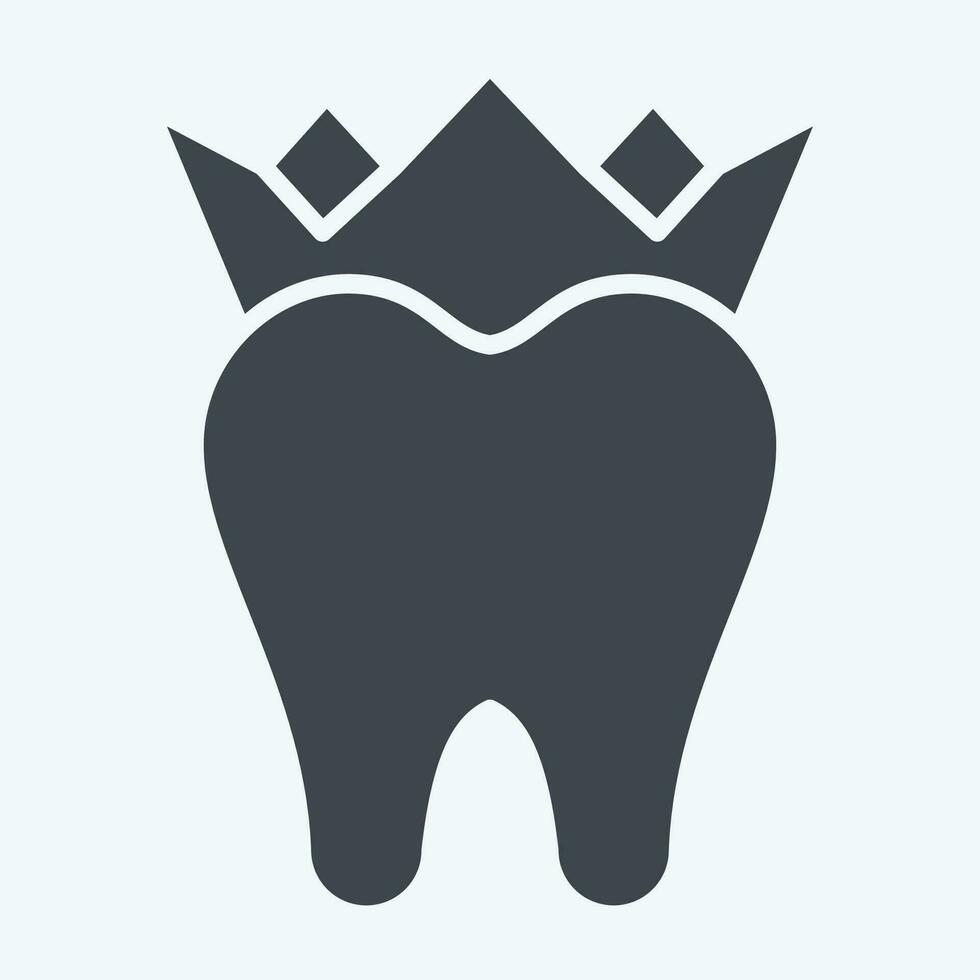 ikon dental kronor. relaterad till dental symbol. glyf stil. enkel design redigerbar. enkel illustration vektor