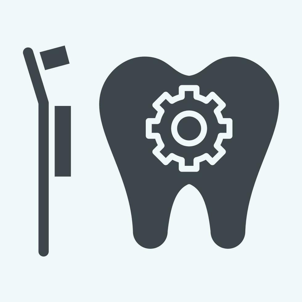 Symbol Dental Behandlung. verbunden zu Dental Symbol. Glyphe Stil. einfach Design editierbar. einfach Illustration vektor