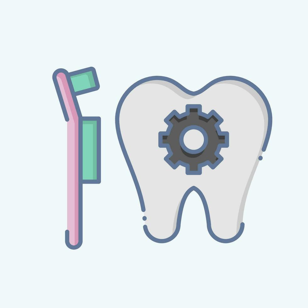 Symbol Dental Behandlung. verbunden zu Dental Symbol. Gekritzel Stil. einfach Design editierbar. einfach Illustration vektor