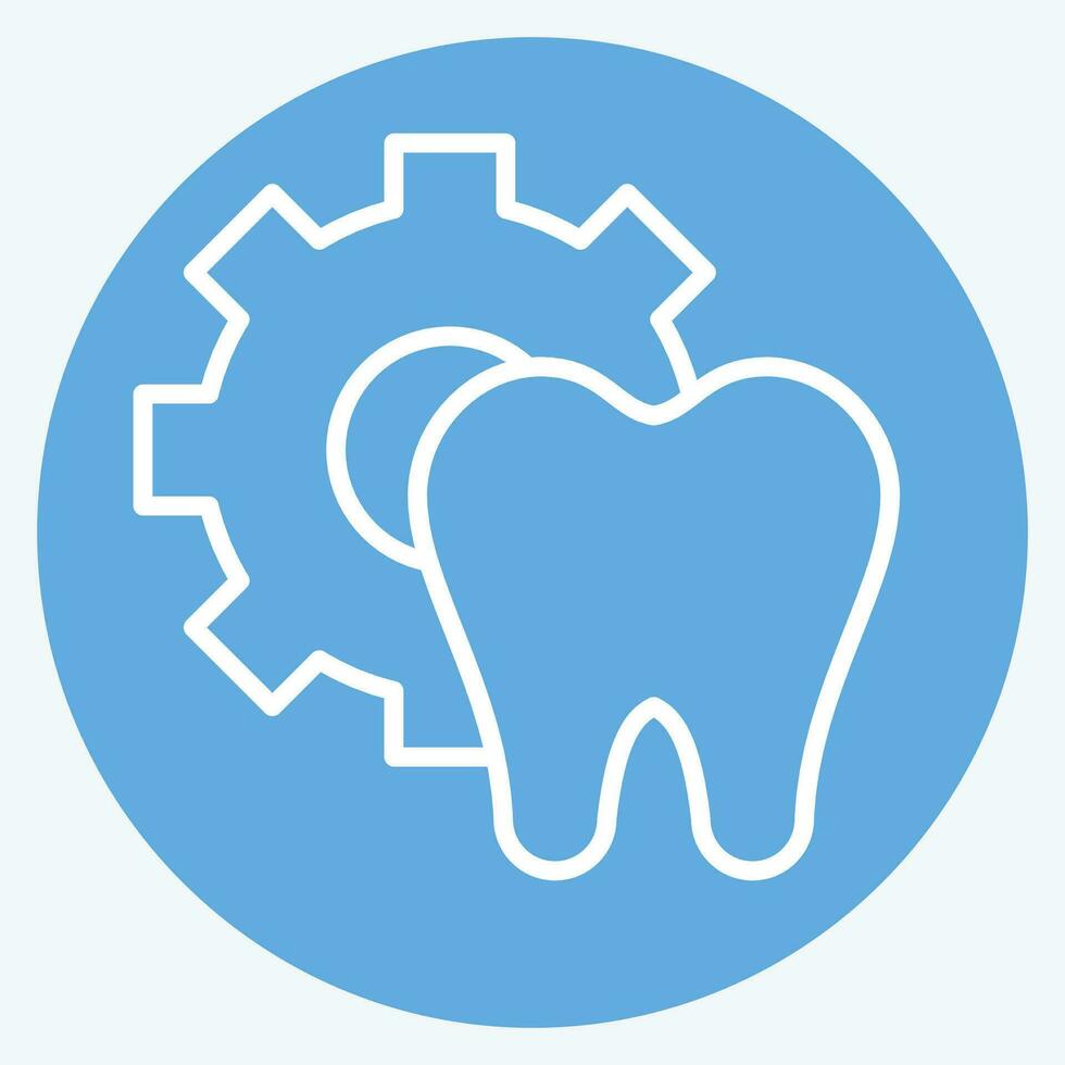 ikon dental tjänster. relaterad till dental symbol. blå ögon stil. enkel design redigerbar. enkel illustration vektor