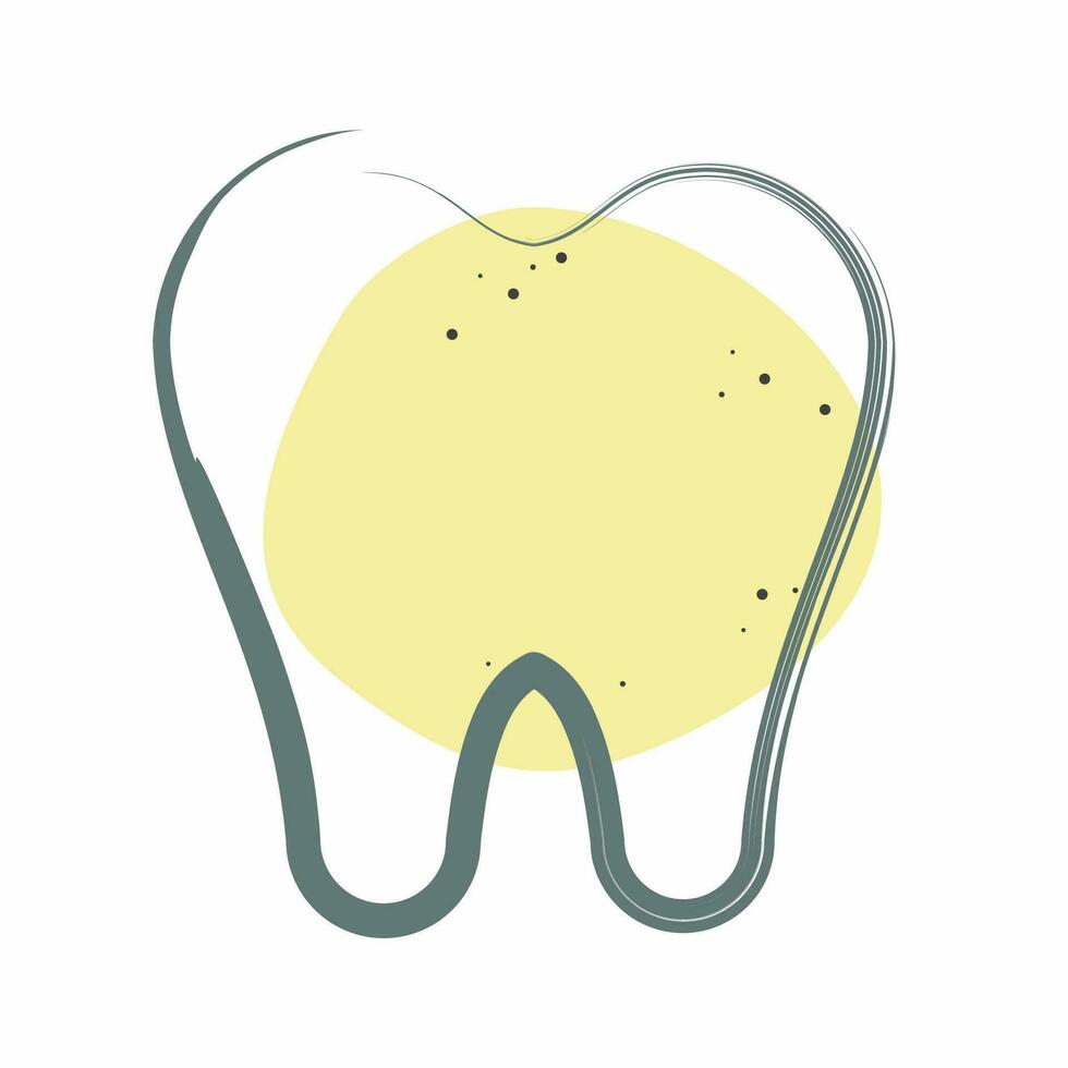 ikon tandläkare. relaterad till dental symbol. Färg fläck stil. enkel design redigerbar. enkel illustration vektor