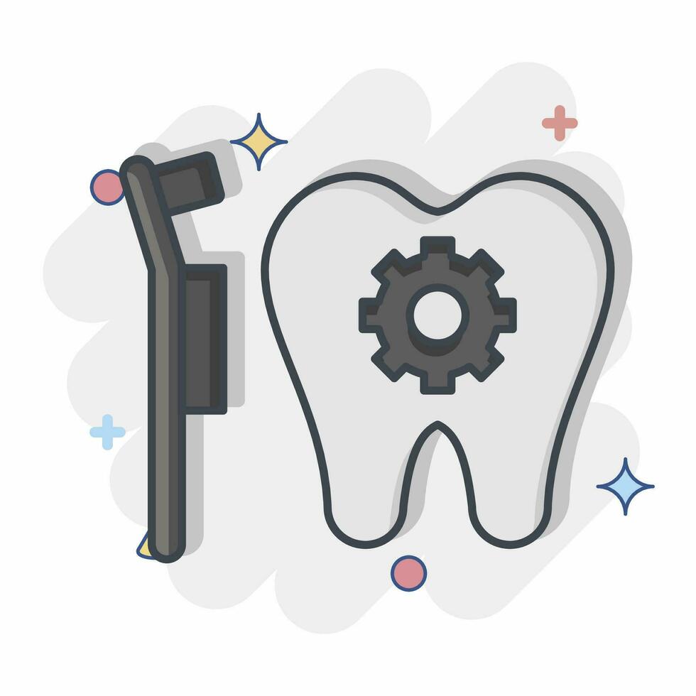ikon dental behandling. relaterad till dental symbol. komisk stil. enkel design redigerbar. enkel illustration vektor