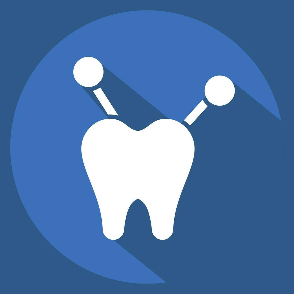 Symbol Ader aufbauen. verbunden zu Dental Symbol. lange Schatten Stil. einfach Design editierbar. einfach Illustration vektor