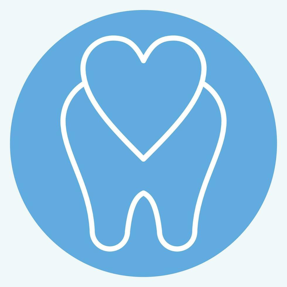 Symbol Dental Pflege. verbunden zu Dental Symbol. Blau Augen Stil. einfach Design editierbar. einfach Illustration vektor