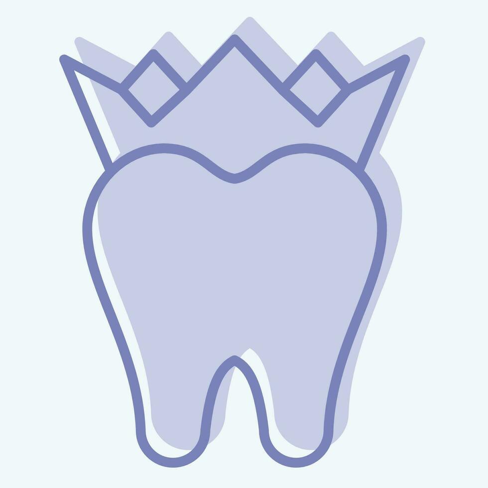 Symbol Dental Kronen. verbunden zu Dental Symbol. zwei Ton Stil. einfach Design editierbar. einfach Illustration vektor