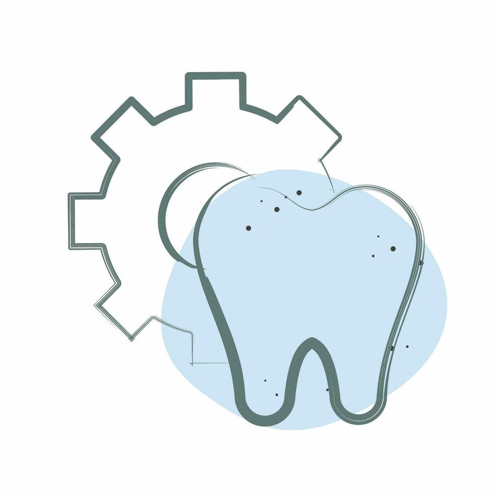 Symbol Dental Dienstleistungen. verbunden zu Dental Symbol. Farbe Stelle Stil. einfach Design editierbar. einfach Illustration vektor