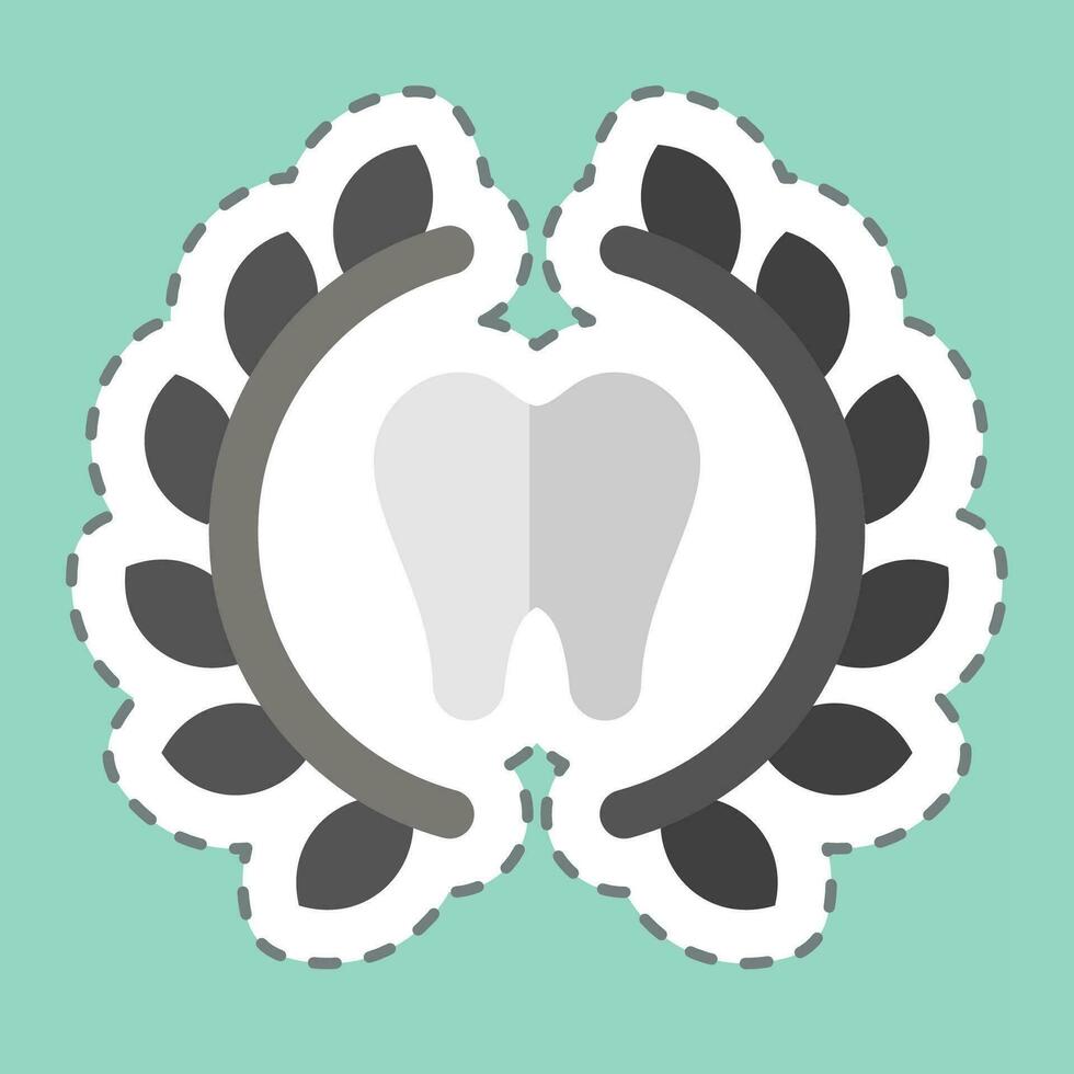 Aufkleber Linie Schnitt Zahnspange. verbunden zu Dental Symbol. einfach Design editierbar. einfach Illustration vektor