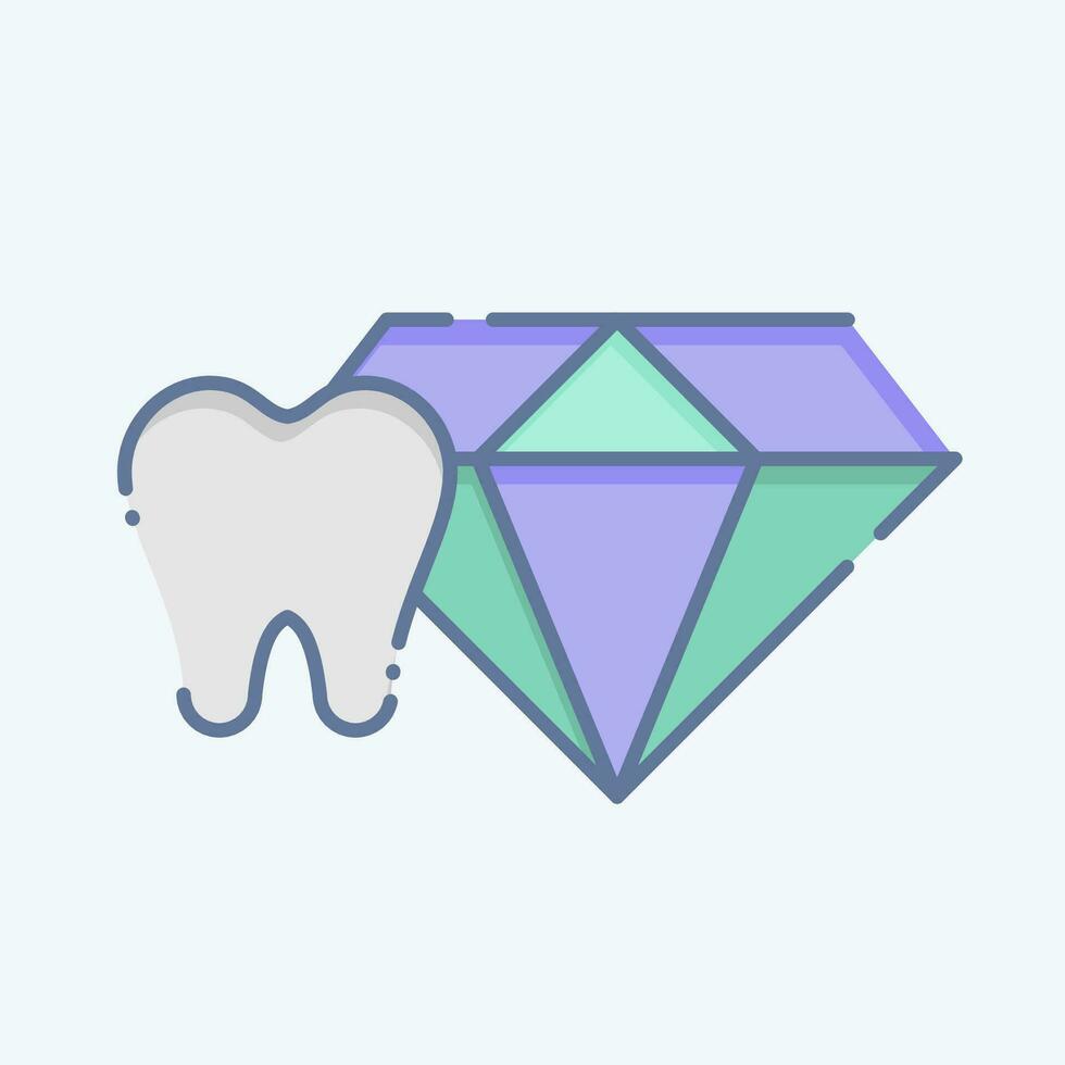 ikon tand Smycken. relaterad till dental symbol. klotter stil. enkel design redigerbar. enkel illustration vektor