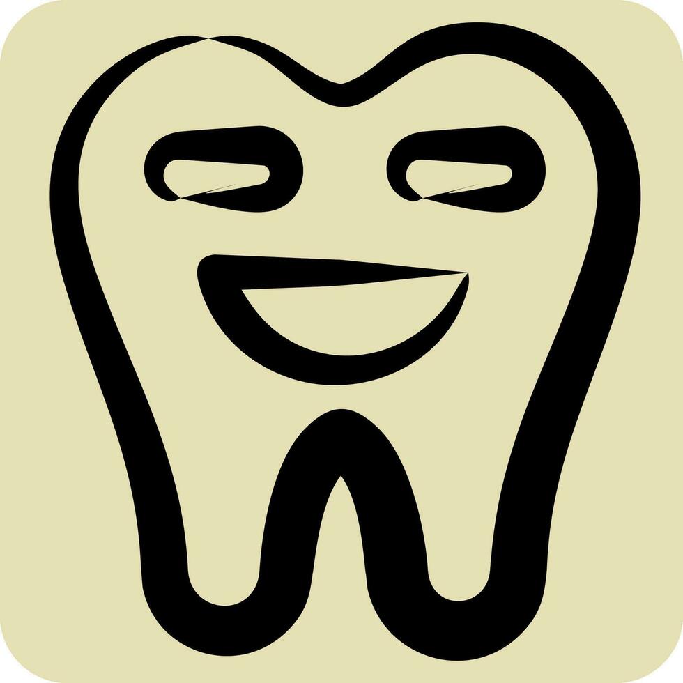Symbol Dental Reinigung. verbunden zu Dental Symbol. Hand gezeichnet Stil. einfach Design editierbar. einfach Illustration vektor