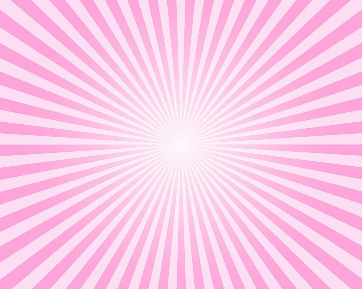Zirkus, Karneval oder Festival Muster mit Rosa Streifen. rosig Sonnendurchbruch, Explosion oder Überraschung Wirkung, Manga Hintergrund. Blase Gummi, Lutscher Süssigkeit, Eis Sahne Textur vektor