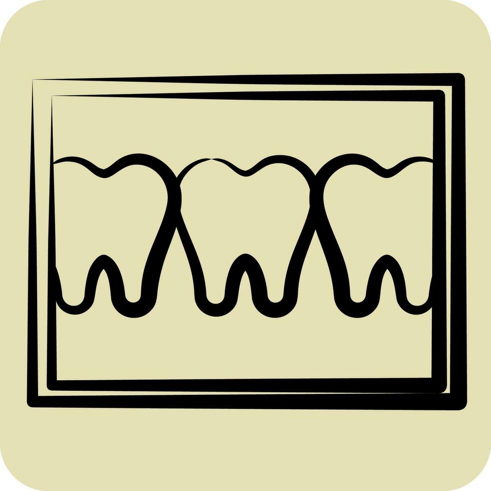ikon dental bildbehandling. relaterad till dental symbol. hand dragen stil. enkel design redigerbar. enkel illustration vektor