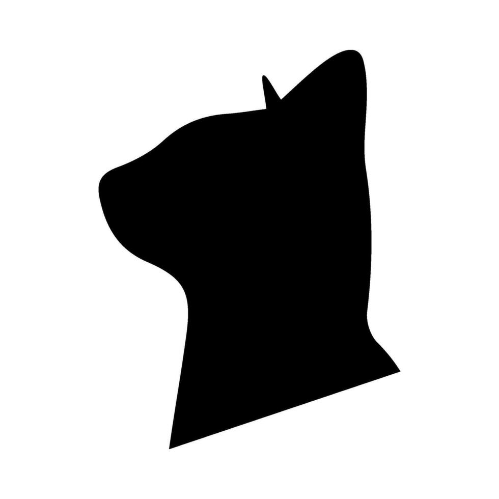 katt huvud silhuett illustration på isolerat bakgrund vektor
