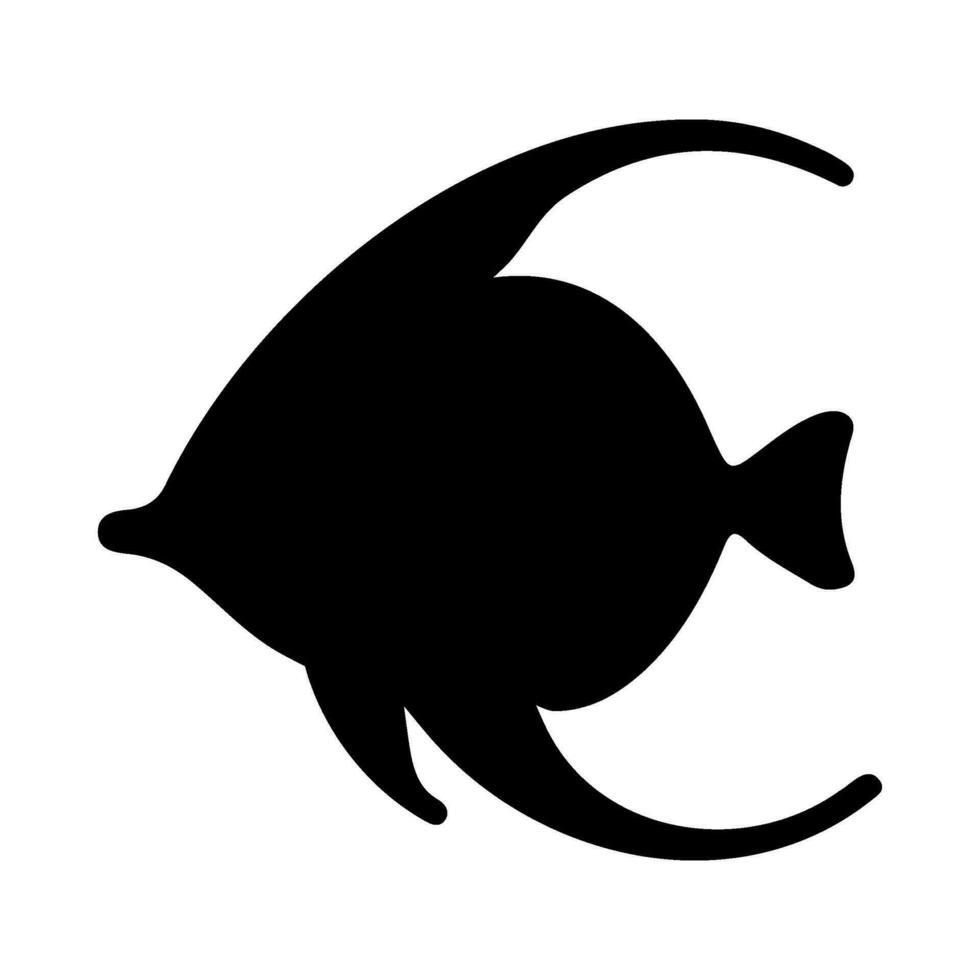 tropisk fisk silhuett illustration på isolerat bakgrund vektor