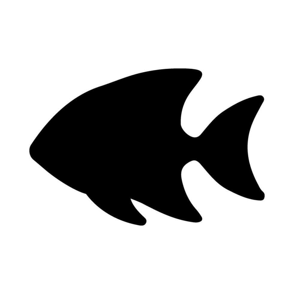 tropisk fisk silhuett illustration på isolerat bakgrund vektor