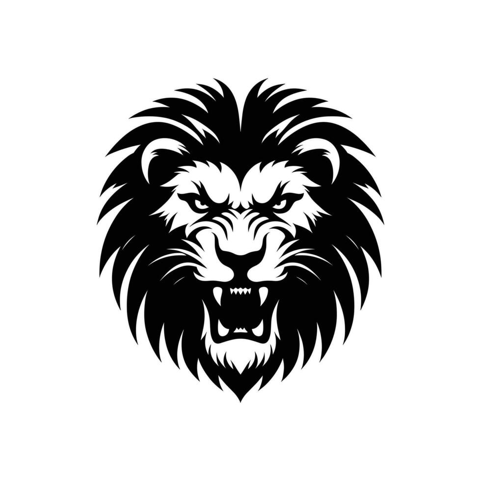 heftig Löwe Logo silhouettiert wütend Maskottchen im Vektor Illustration