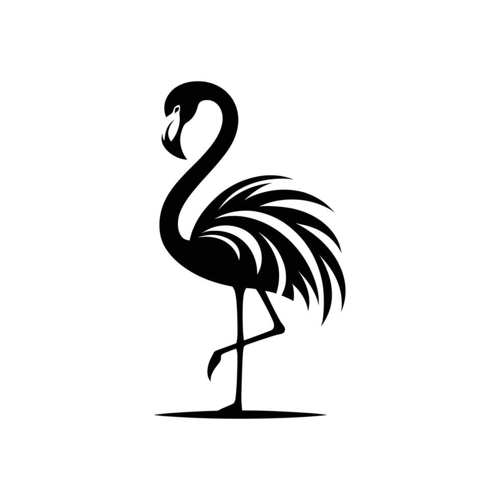 silhouetted flamingo fågel konst symbol logotyp ikon vektor tecknad serie illustration