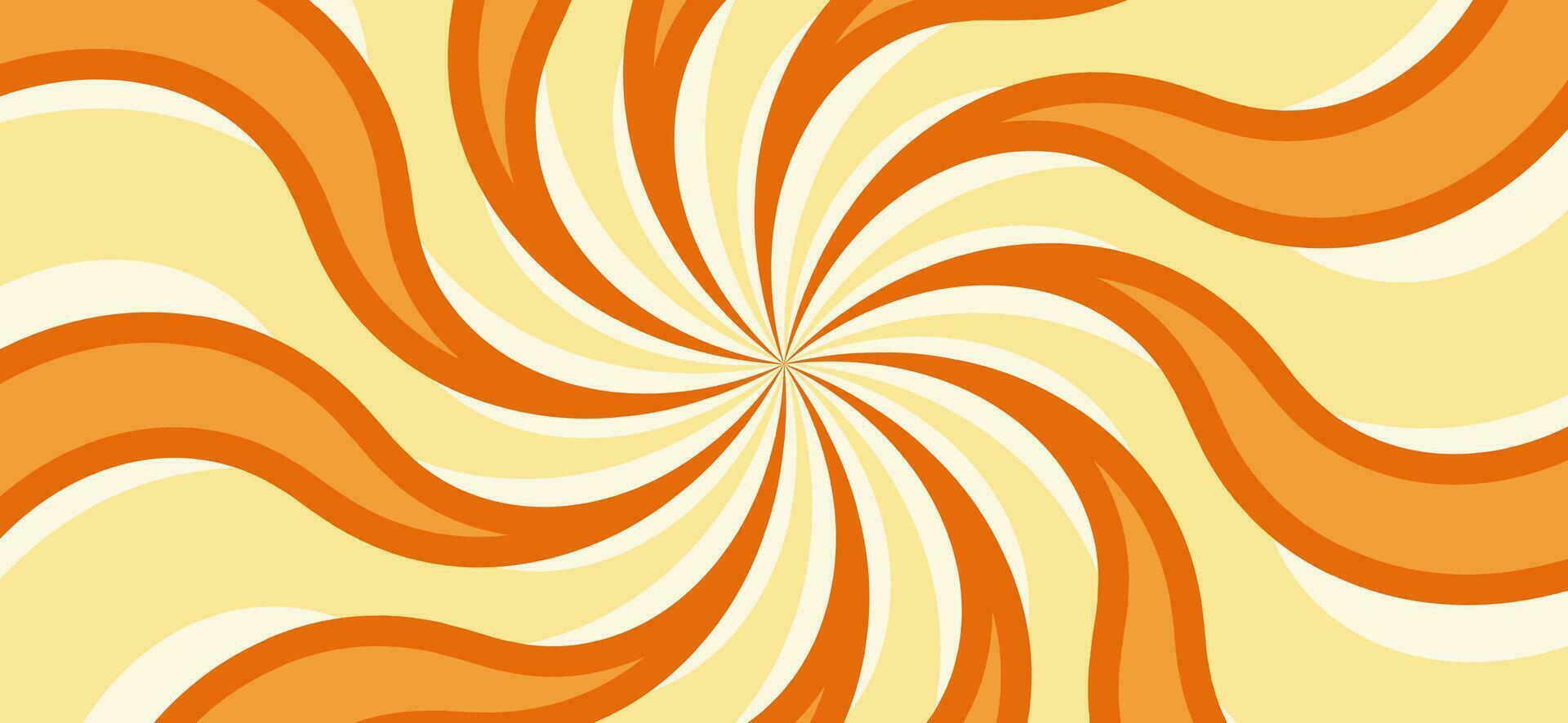 Karamell Strudel Hintergrund. Süßigkeiten kreisförmig Muster. Schokolade Strahlen vektor