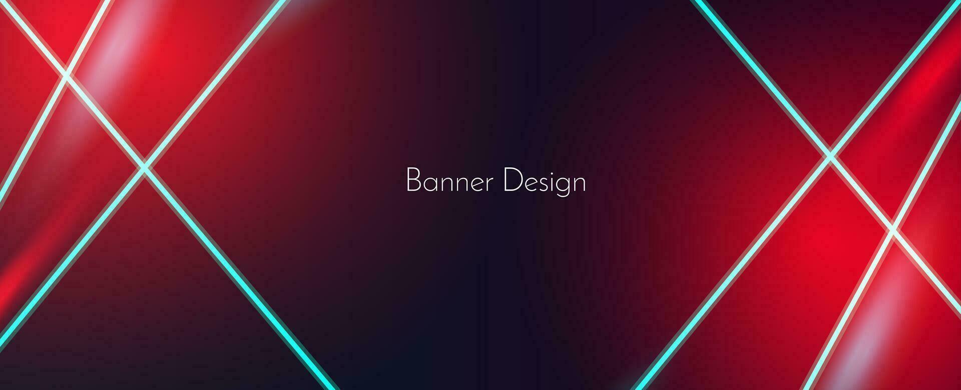 abstrakt geometriska neon linjer illustration banner mönster bakgrund vektor