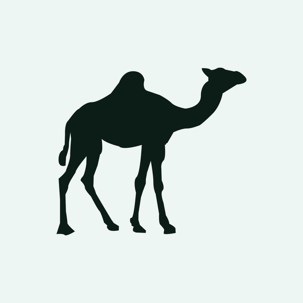 Kamel Fahrer Silhouette schwarz Logo Tiere Silhouetten Symbole Kamel Fahrer Wüste Palme Silhouette vektor